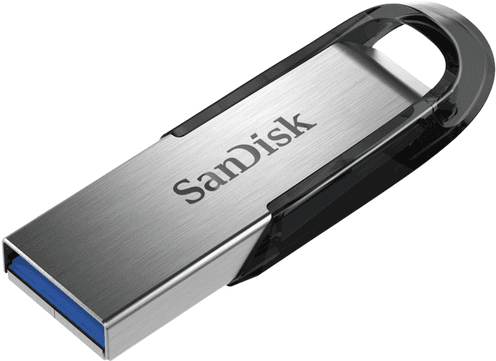 Pen USB SANDISK Ultra Flair (USB 3.0 - 3.2 Gen 1 - Sem tampa - Preto/Aço inoxidável)