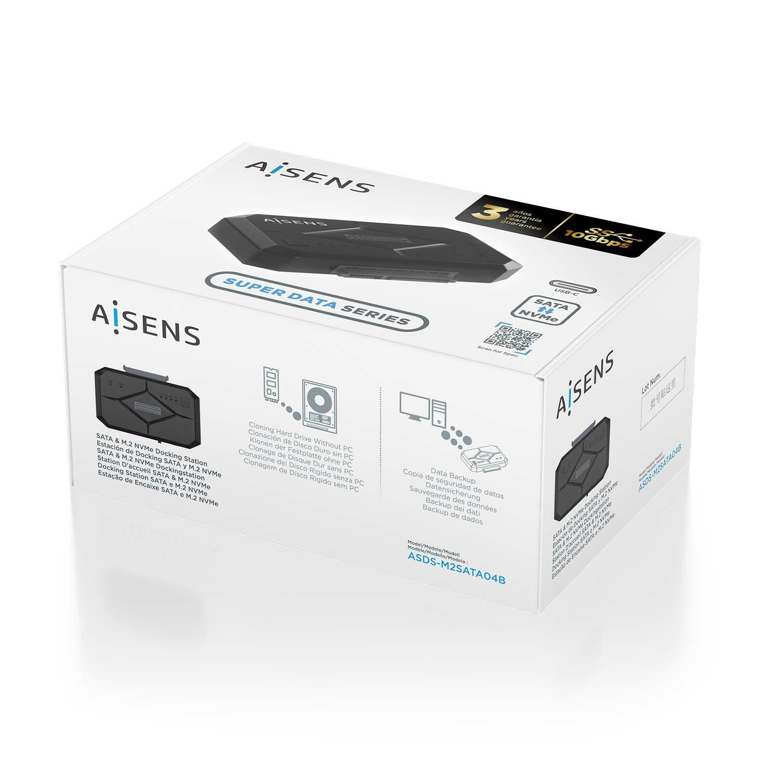 Estação de Docking AISENS ASDS-M2SATA04B (2.5,3.5,M.2 " - Preto) — miniatura 7