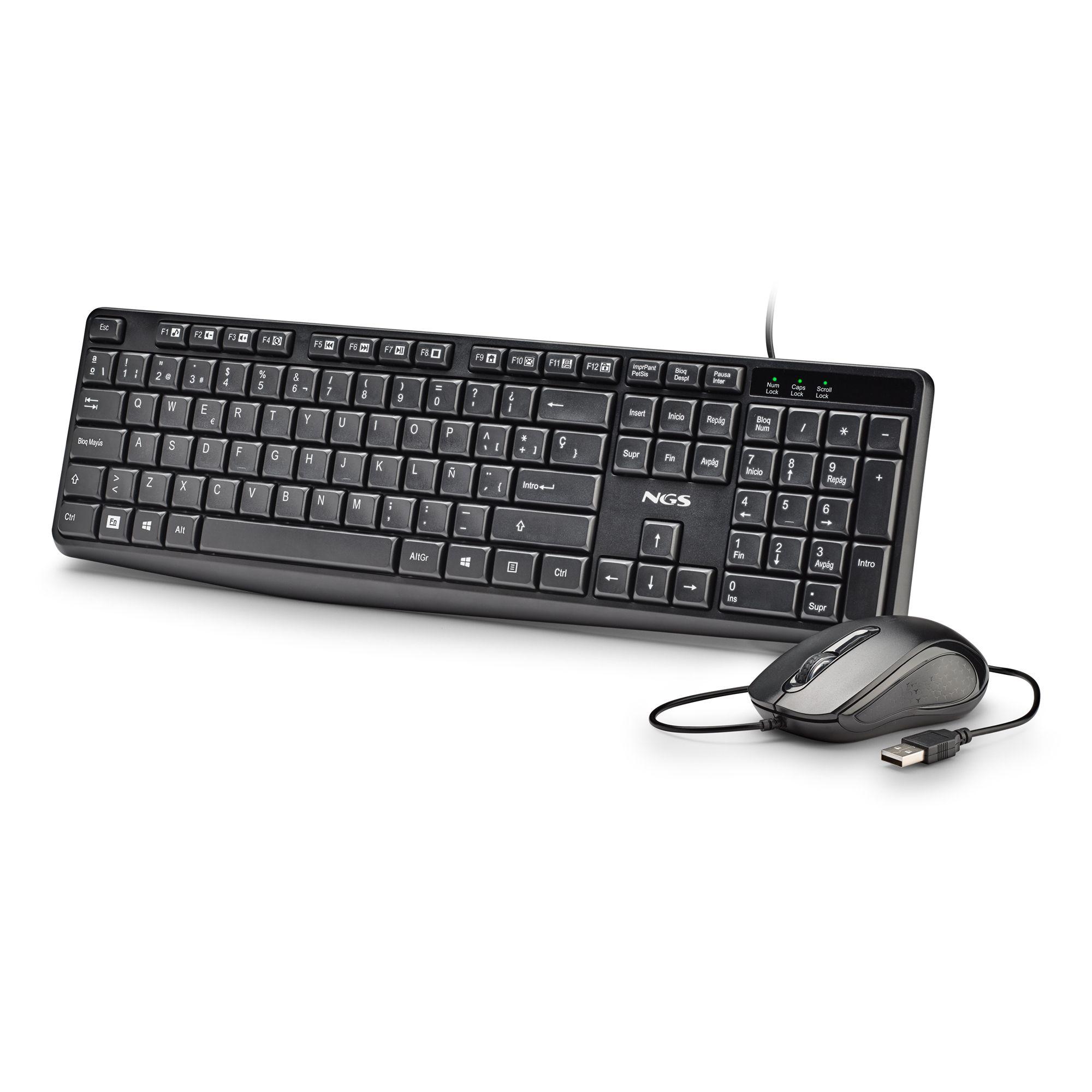 Conjunto de Teclado e Rato NGS COCOA KIT V2 (Espanhol - Tamanho completo - USB - Preto) — miniatura 5