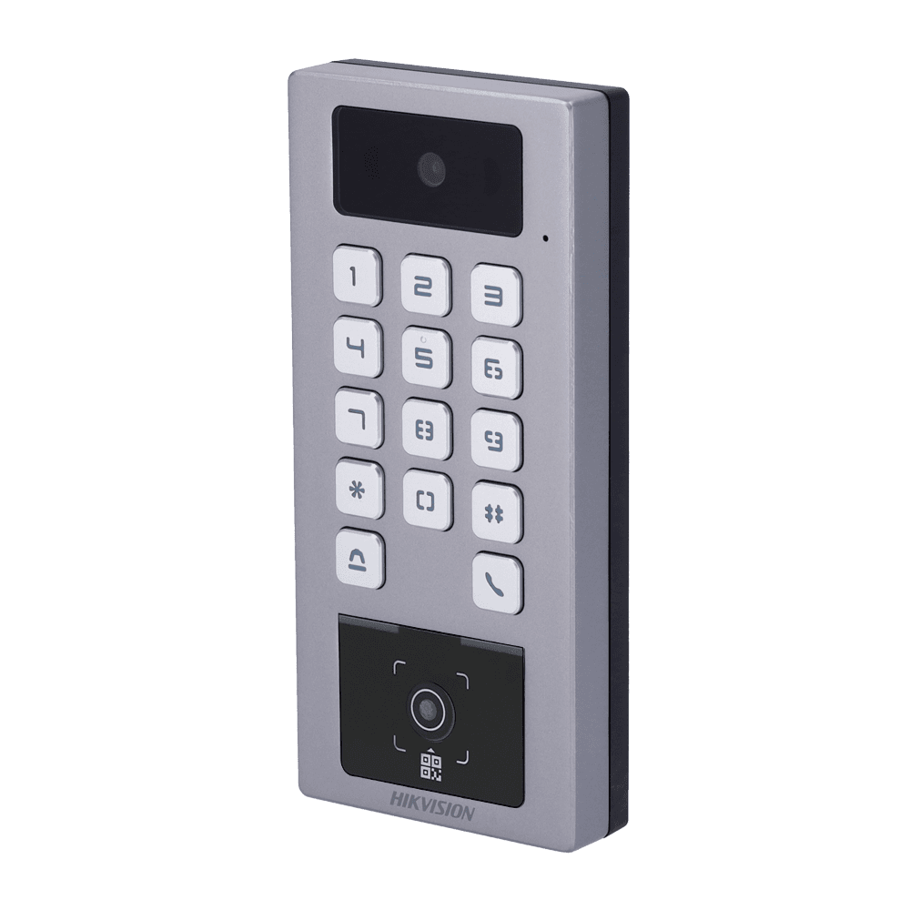 Terminal de Controlo de Acessos HIKVISION DS-K1T502DBWX-CQR (IP69 - IK09 - Cartão DESFire, QR e PIN - Cinzento)