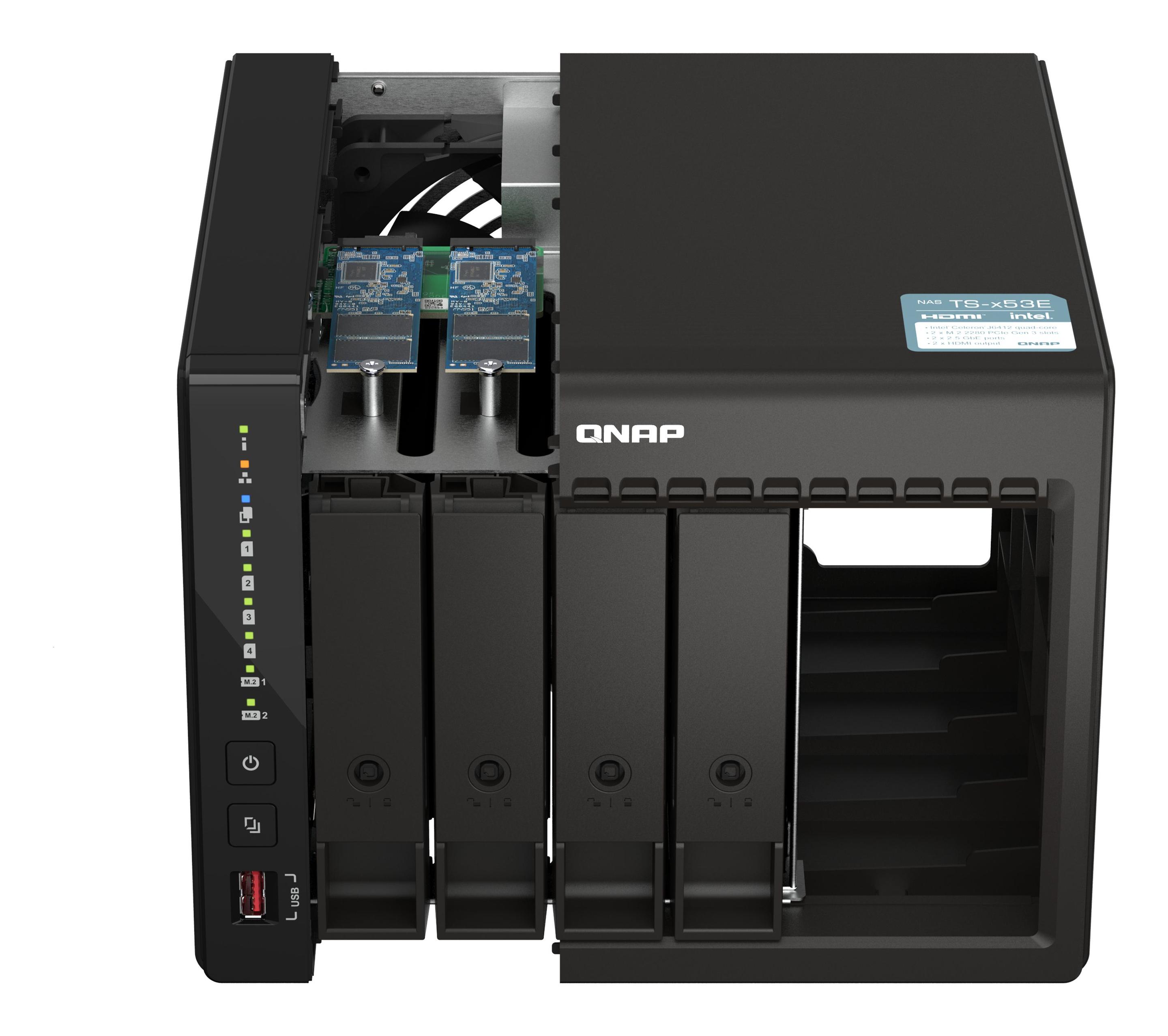 NAS QNAP TS-453E-8G (M.2, Serial ATA III - 8 GB - 4 baias - Preto), miniatura 2