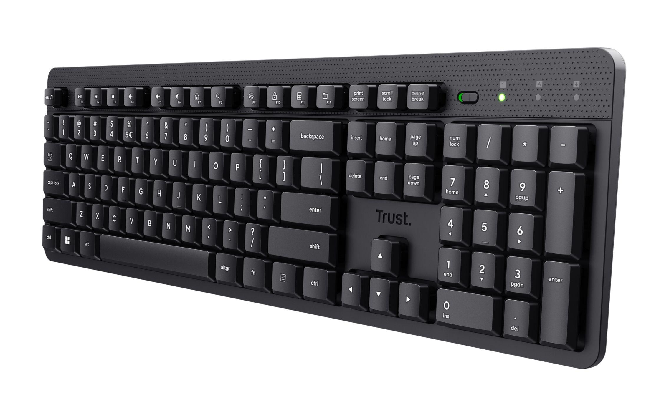 Teclado TRUST Ody II (Inglês - Interruptor de membrana - Tamanho completo - Preto)