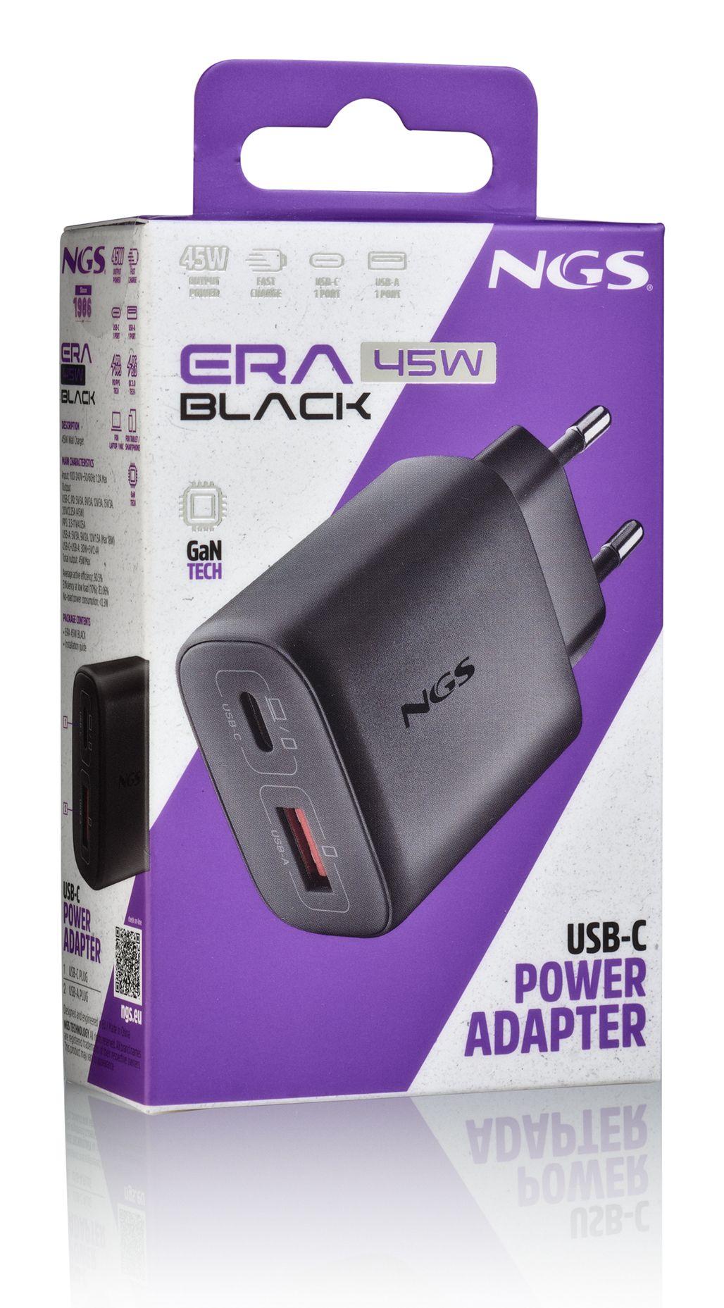 Carregador de Parede NGS ERA45WBLACK (45 W - 1.2 A - Preto), miniatura 2