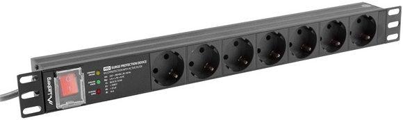 Bloco de Tomadas para Rack LANBERG PDU-PRO-07F-0200-BK (Tipo F - Preto), miniatura 4