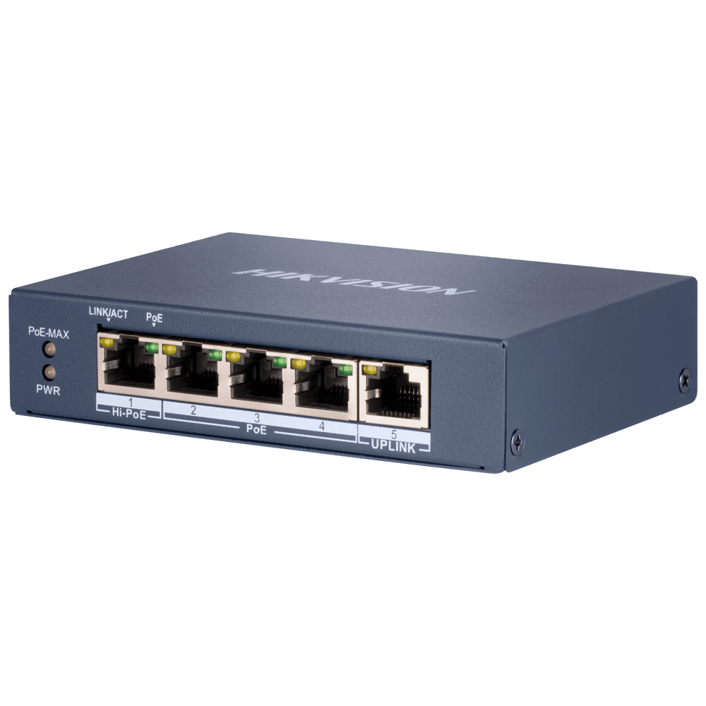 Switch HIKVISION DS-3E0505HP-E (Gigabit Ethernet - 10 Gbit/s - Azul)