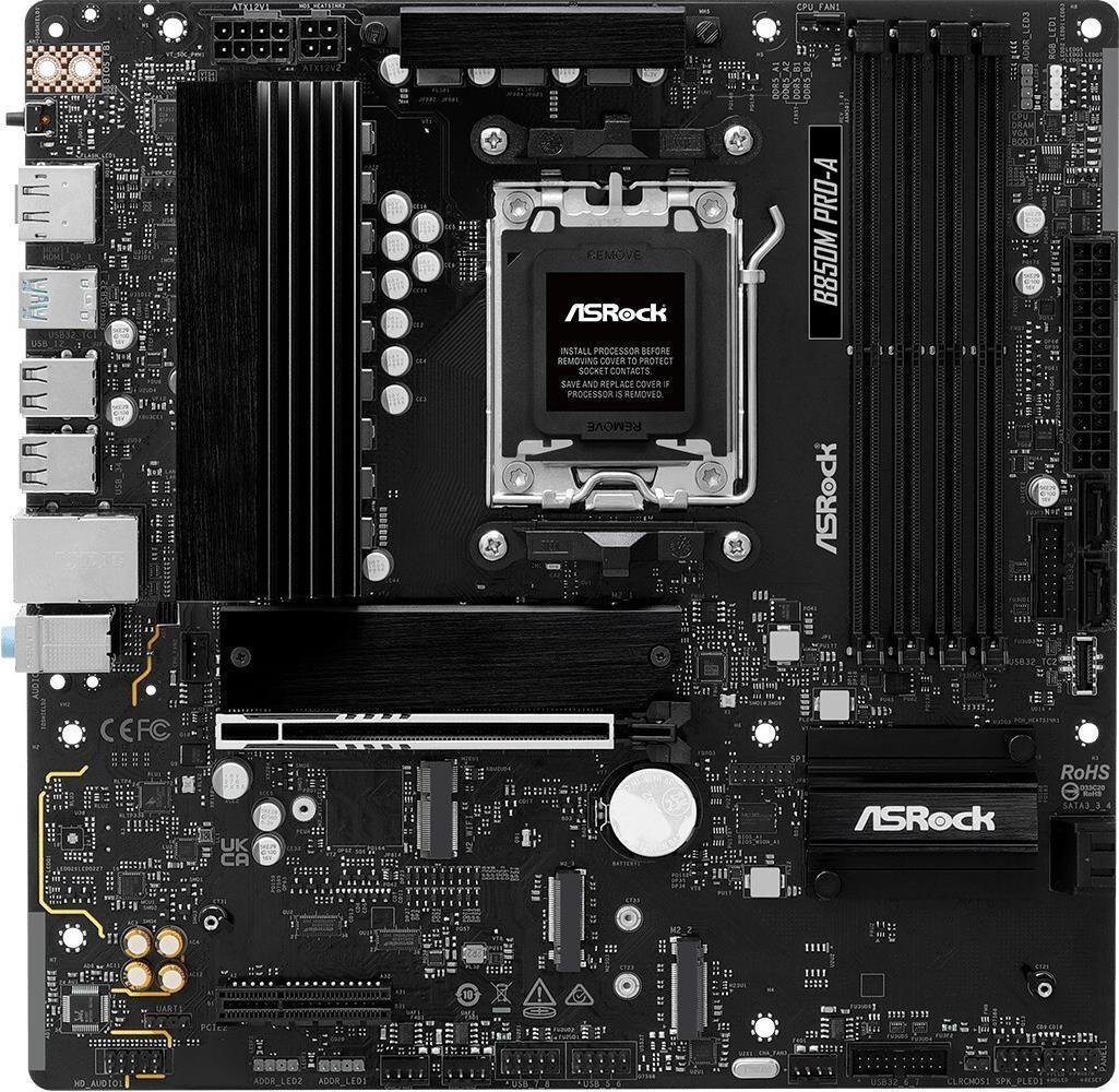Motherboard ASROCK B850M Pro-A (AM5 - micro-ATX - Duplo canal - Preto) — imagem 1