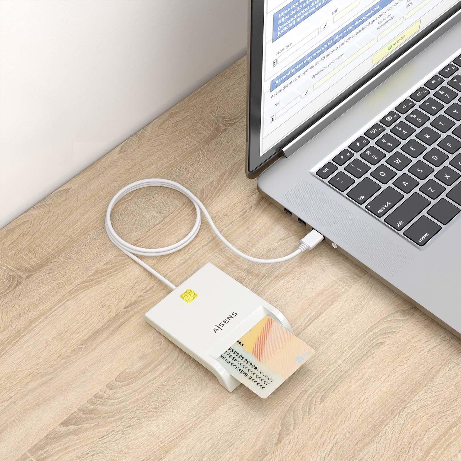 Leitor de Cartões Inteligentes AISENS ASCR-SN07-W (USB 2.0 - Branco), miniatura 5