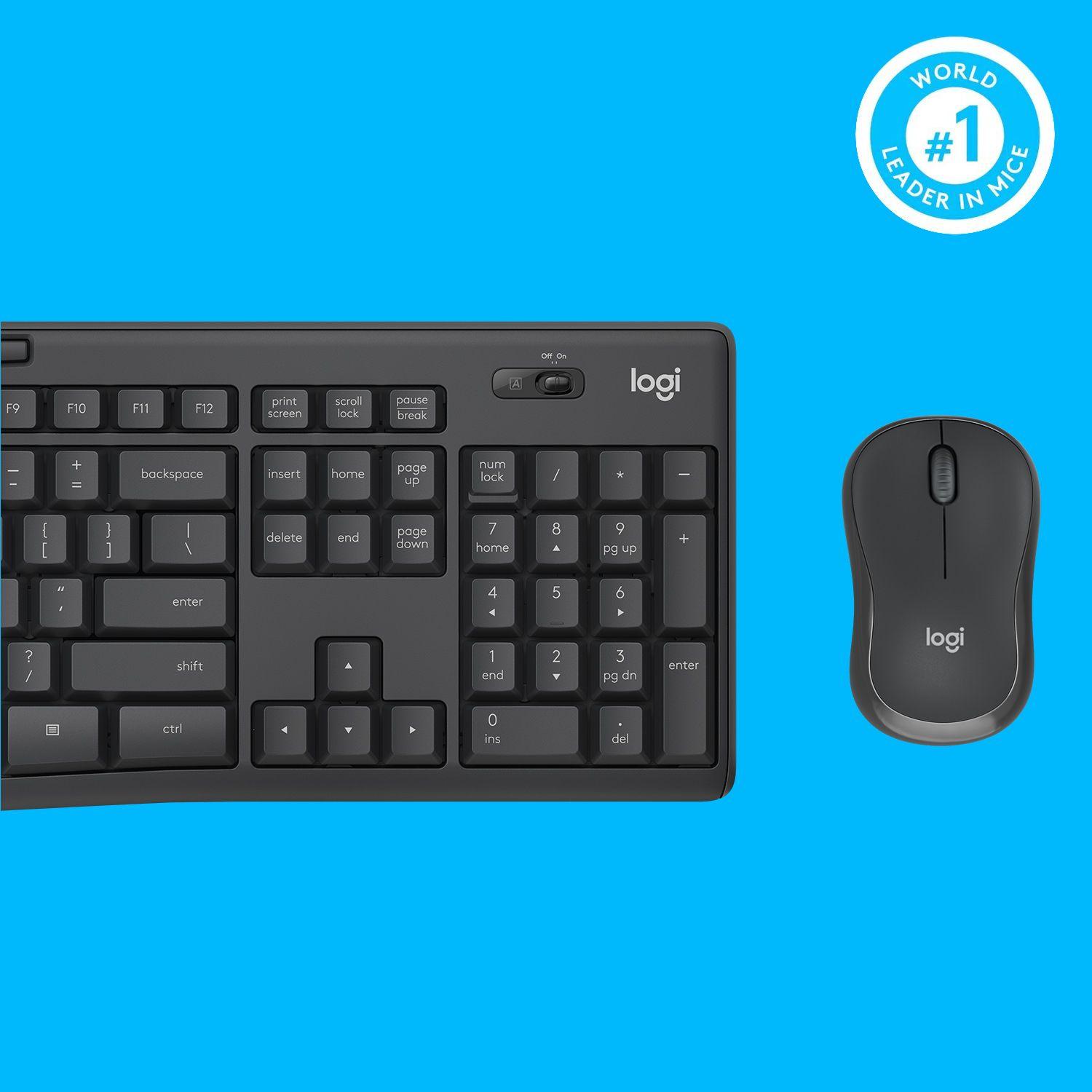 Conjunto Teclado e Rato LOGITECH MK295 Silent (Estados Unidos - Tamanho completo - RF Wireless - Grafite) — miniatura 8