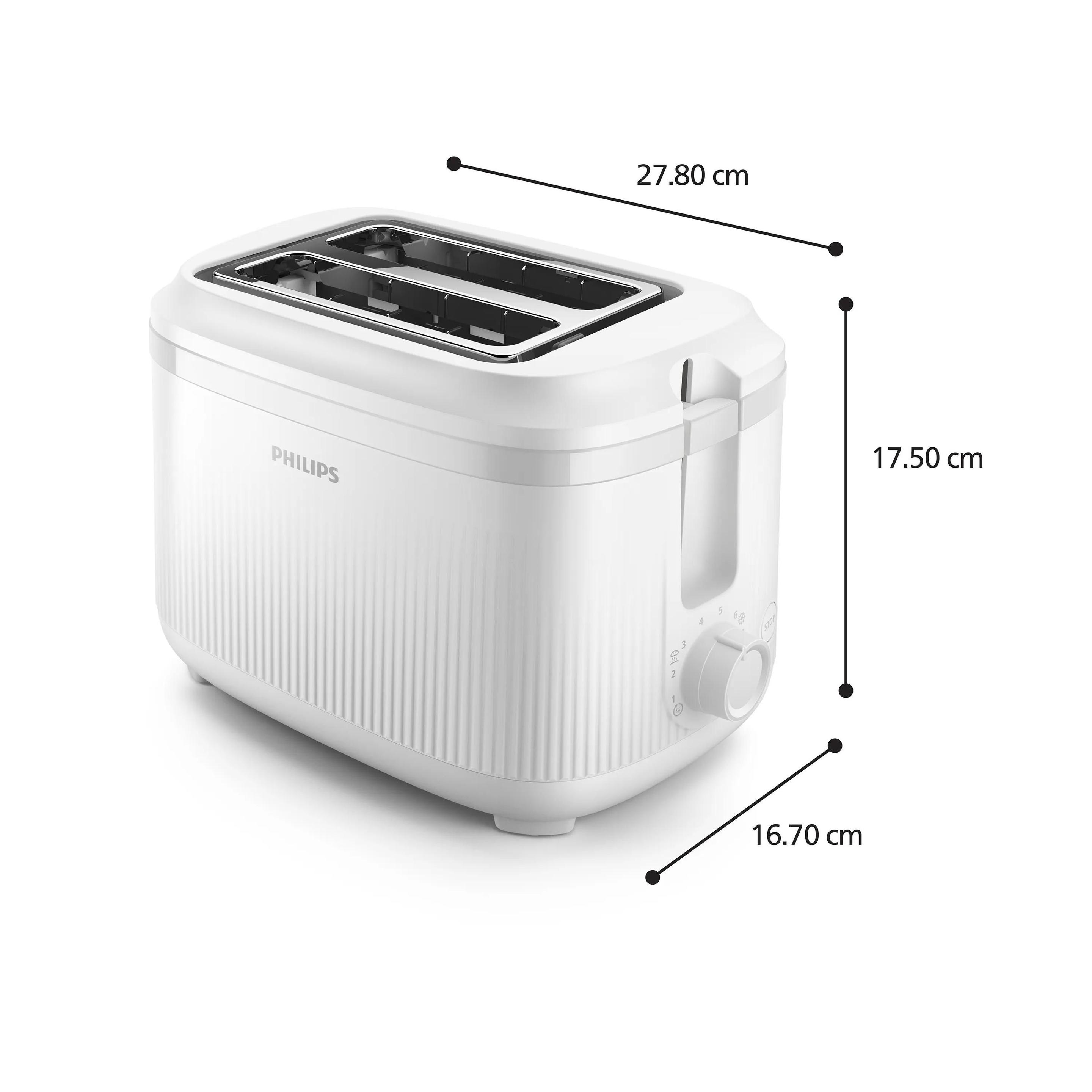 Torradeira PHILIPS 3000 Series HD2511/00 (760 W - 2 fatias - Metal - Branco), miniatura 3