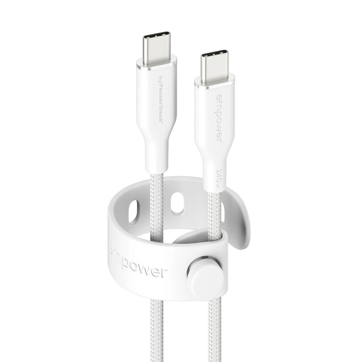 Cabo USB-C para USB-C PANZERGLASS Racing (2 m - USB-C - Branco)