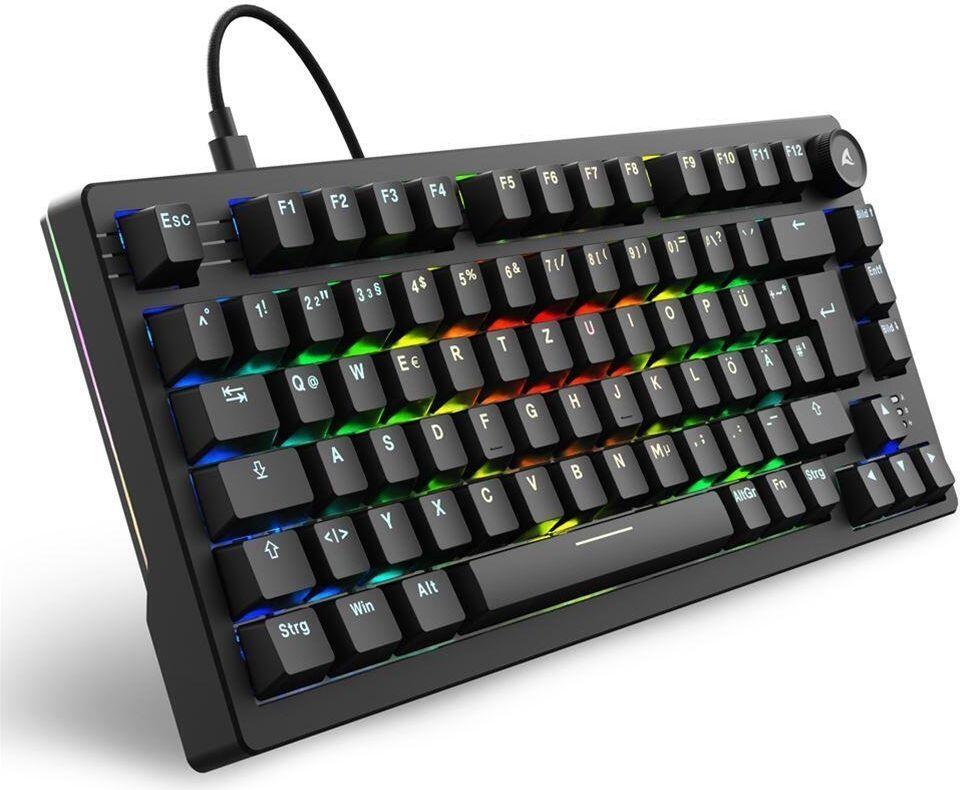 Teclado SHARKOON Skiller SGK25 (Alemão - Huano Red - 75% - Preto)