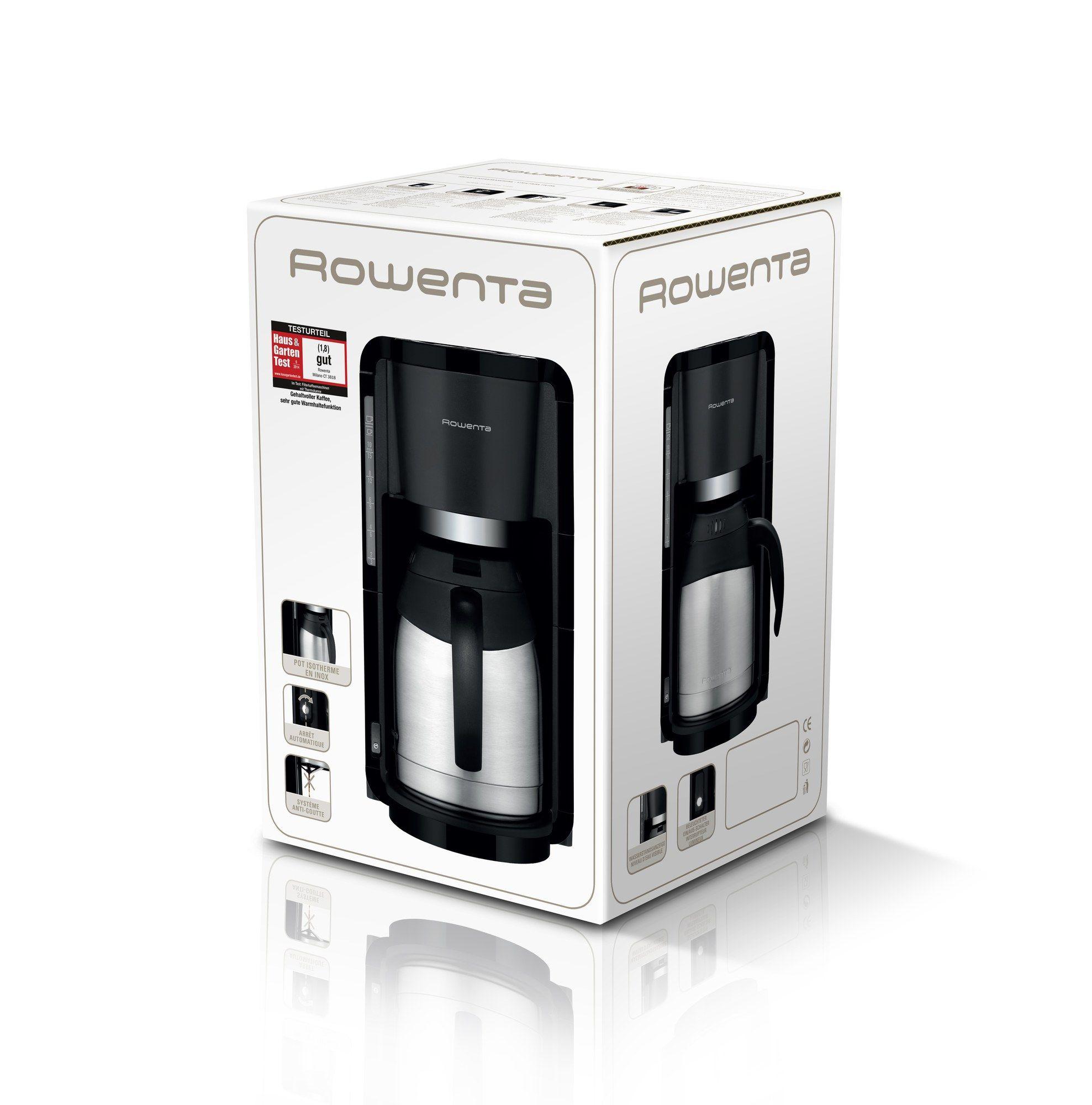 Máquina de Café de Filtro ROWENTA CT 3818 Milano (Café moído - 800 W - 1,5 l - Preto e Inox), miniatura 2