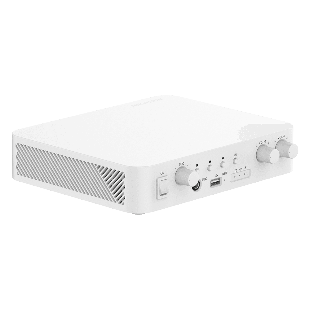 Amplificador em Rede HIKVISION DS-QAE1A80G1-VB(B) (80 W - USB, Bluetooth, MIC e RCA)