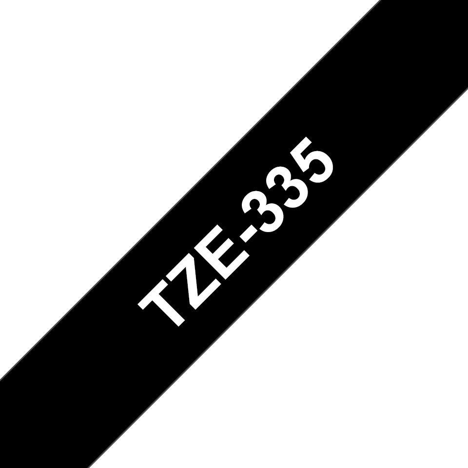 Fita Laminada de Etiquetas BROTHER TZe-335 (Branco sobre Preto)