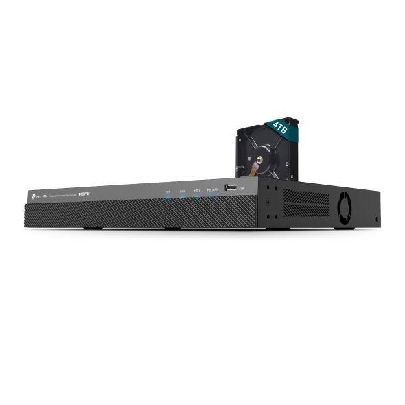 Gravador NVR TP-LINK VIGI NVR2016H-16MP-4TB (16 canais - PoE+ - 4 TB - Preto)
