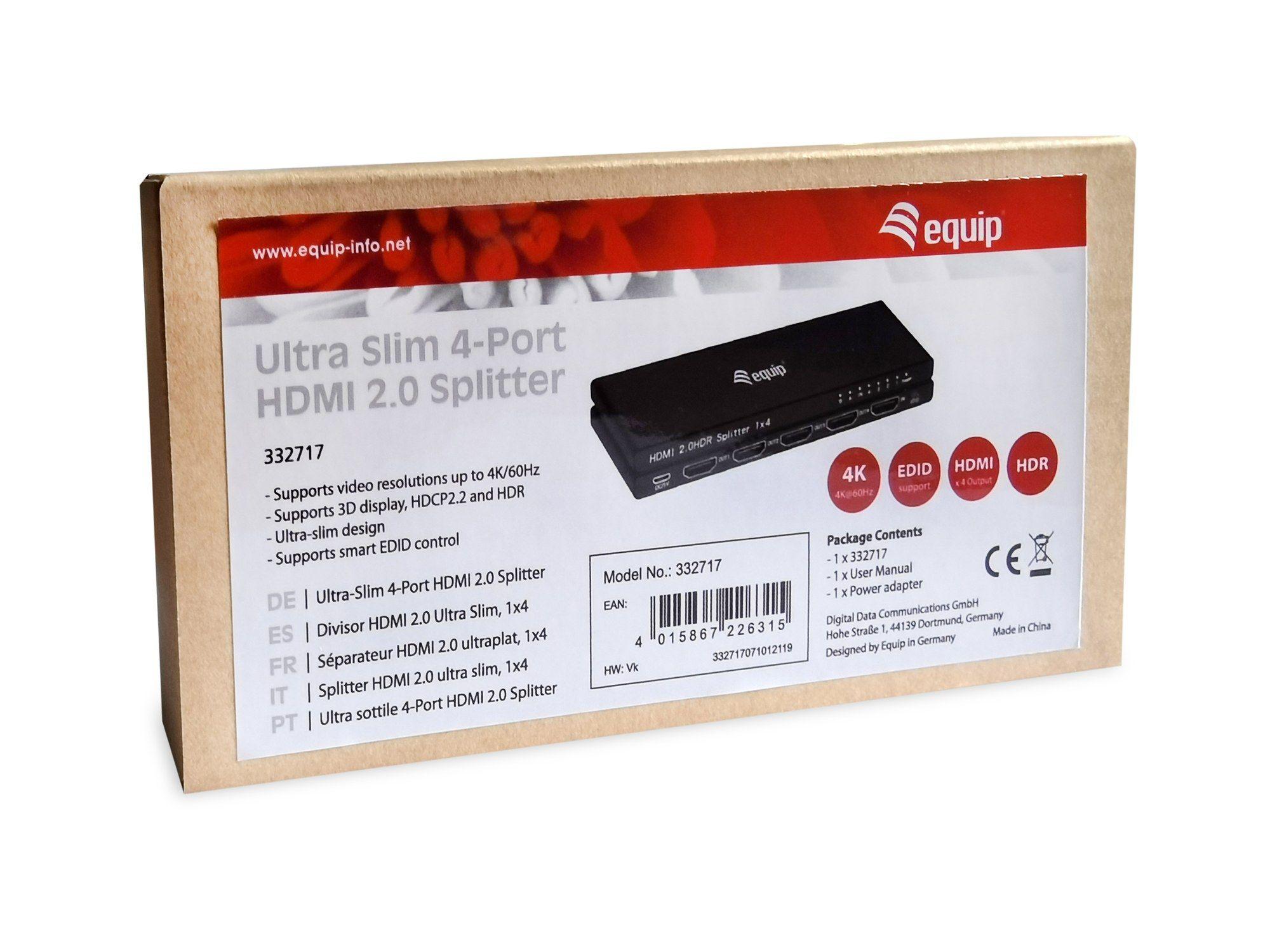Divisor HDMI EQUIP 332717 (60 Hz - Preto), miniatura 3