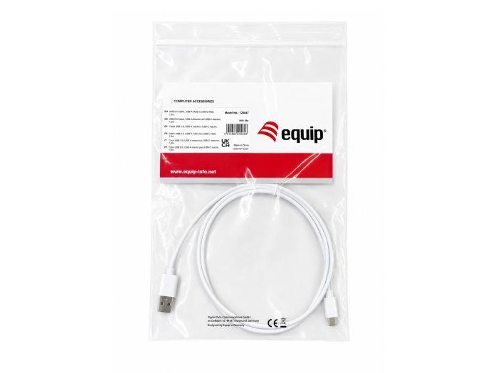 Cabo USB EQUIP 128847 (1 m - USB A - USB C - Branco), miniatura 3