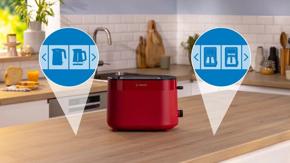 Torradeira BOSCH TAT2M124 MyMoment (950 W - 2 fatias - Plástico - Vermelho), miniatura 3