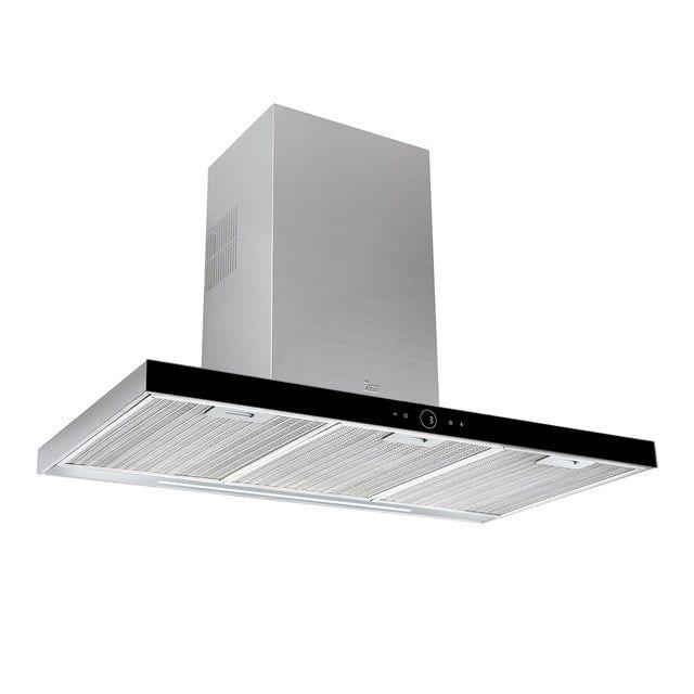Exaustor de Parede TEKA DLH1186T (Altura 62,5-95,5 cm - 110 cm - 49 cm - Inox e Preto)