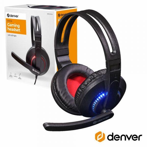 Headset Gaming DENVER GHS-101 (Binaural - Com fios - Supra-aural - Preto) — miniatura 2