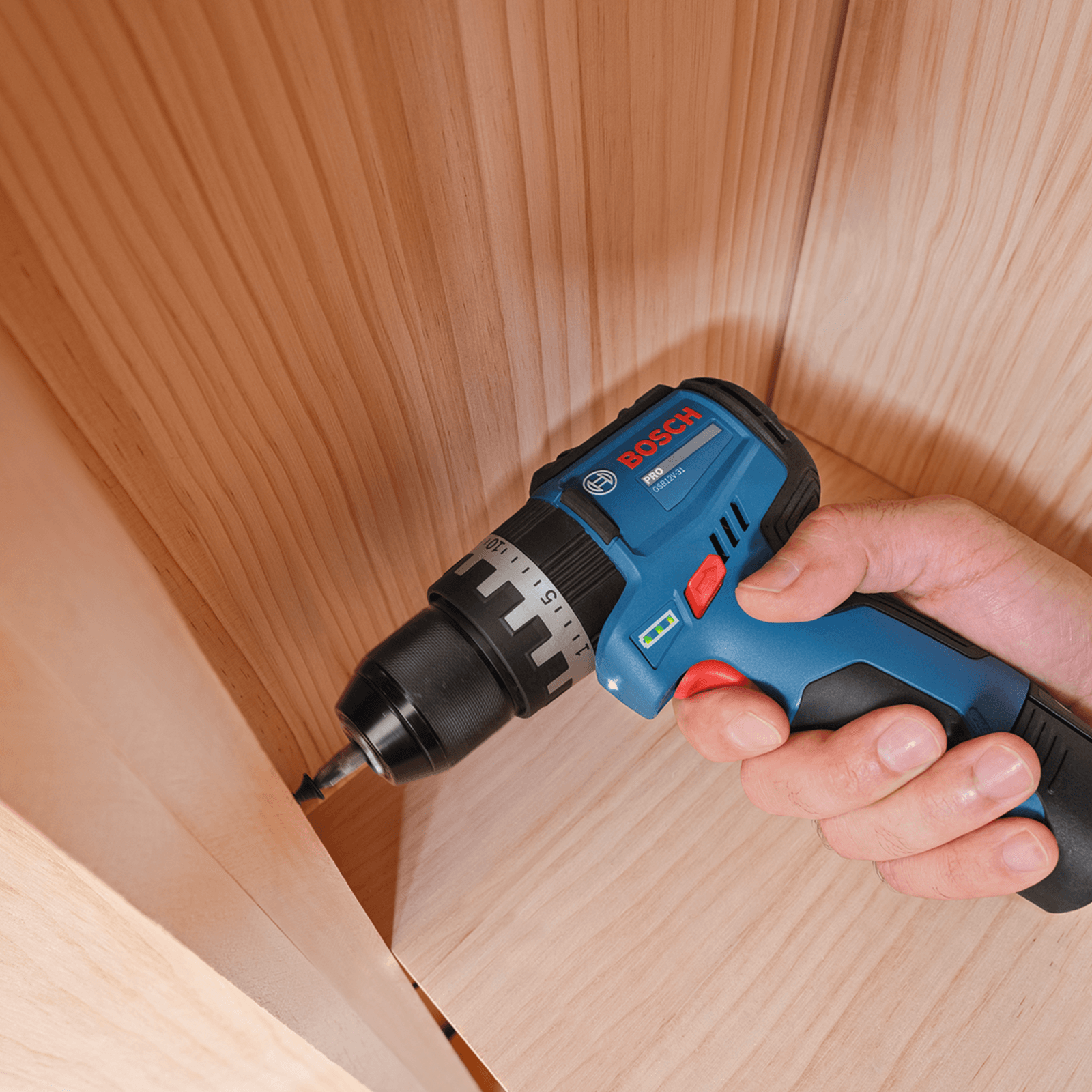 Berbequim Aparafusador com Percussão BOSCH GSB12V-31 (12 V - Iões de lítio), miniatura 5