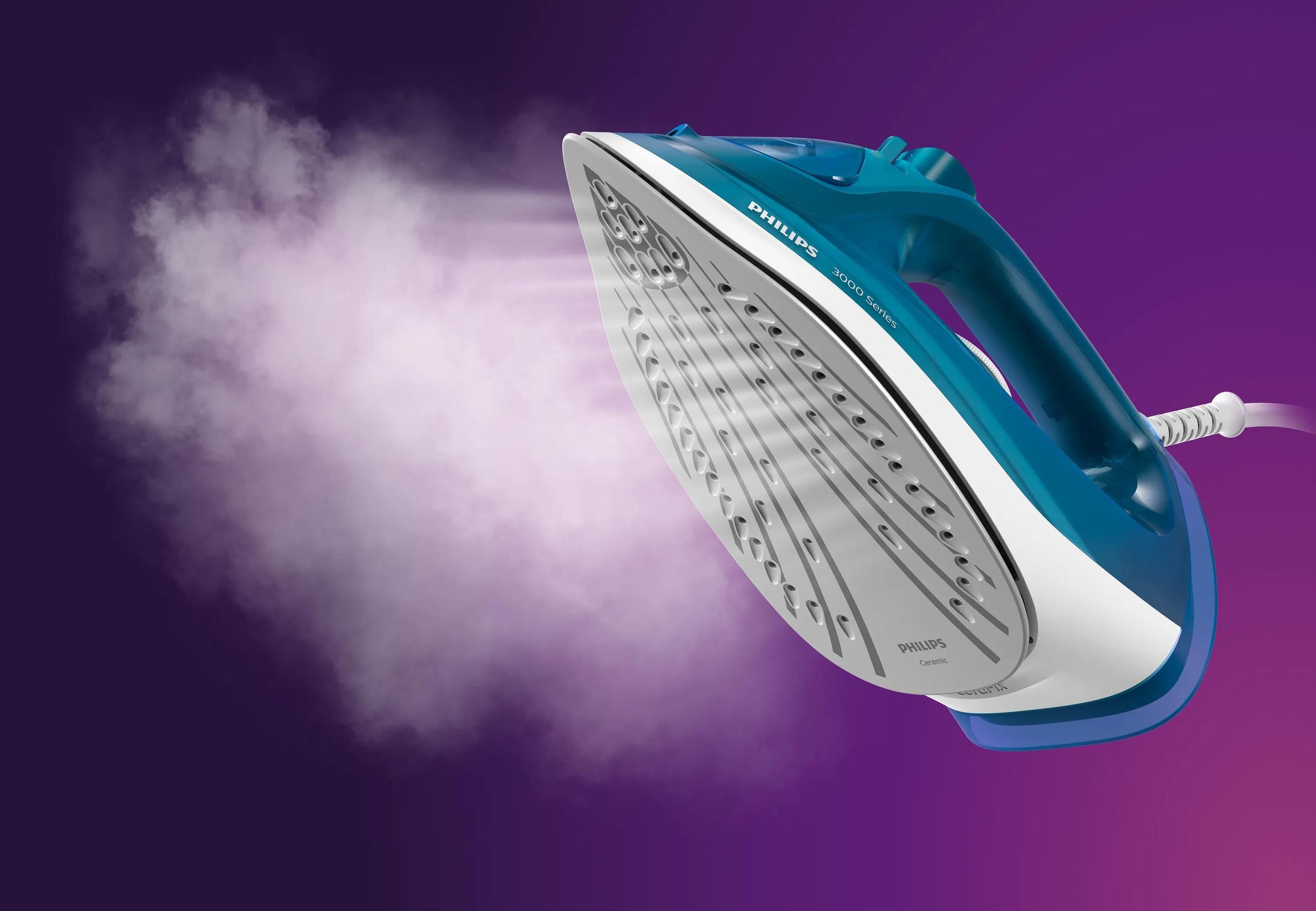 Ferro de Engomar PHILIPS DST3040/70 (2600 W - 0,3 l - Base de cerâmica - Azul) — miniatura 4