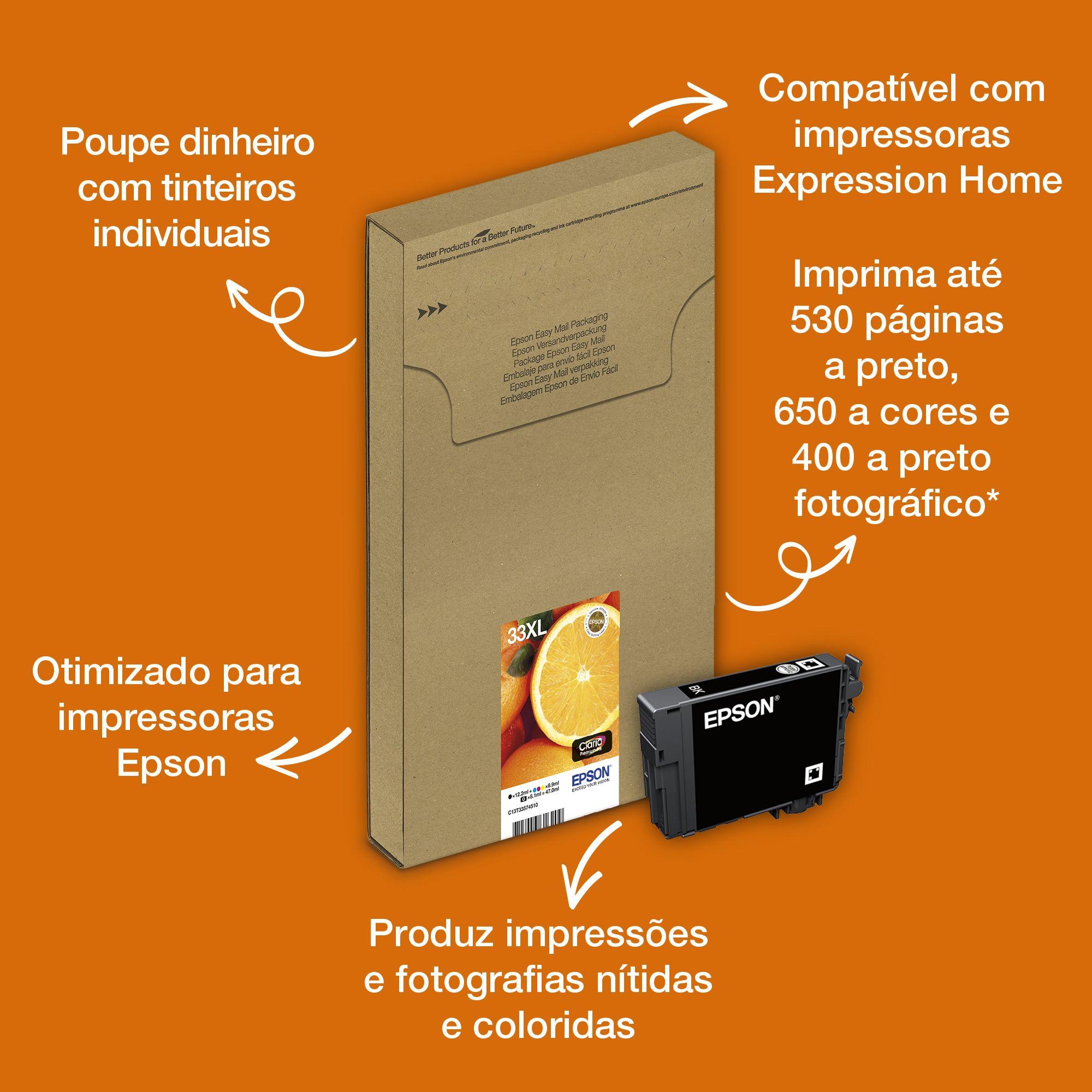 Multipack de Tinteiros EPSON 33XL C13T33574510 (5 Tinteiros XL - Preto, Preto Fotográfico, Ciano, Magenta e Amarelo) — miniatura 5