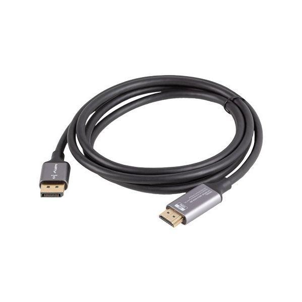 Cabo DisplayPort para HDMI LANBERG CA-DPHD-20CU-0018-BK (1,8 m - HDMI Type A - Preto e Prateado) — miniatura 2
