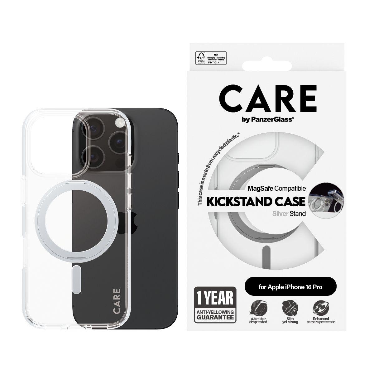 Capa PANZERGLASS CARE Feature Silver Kickstand MagSAFE iPhone 16 Pro (Apple - Transparente), miniatura 2