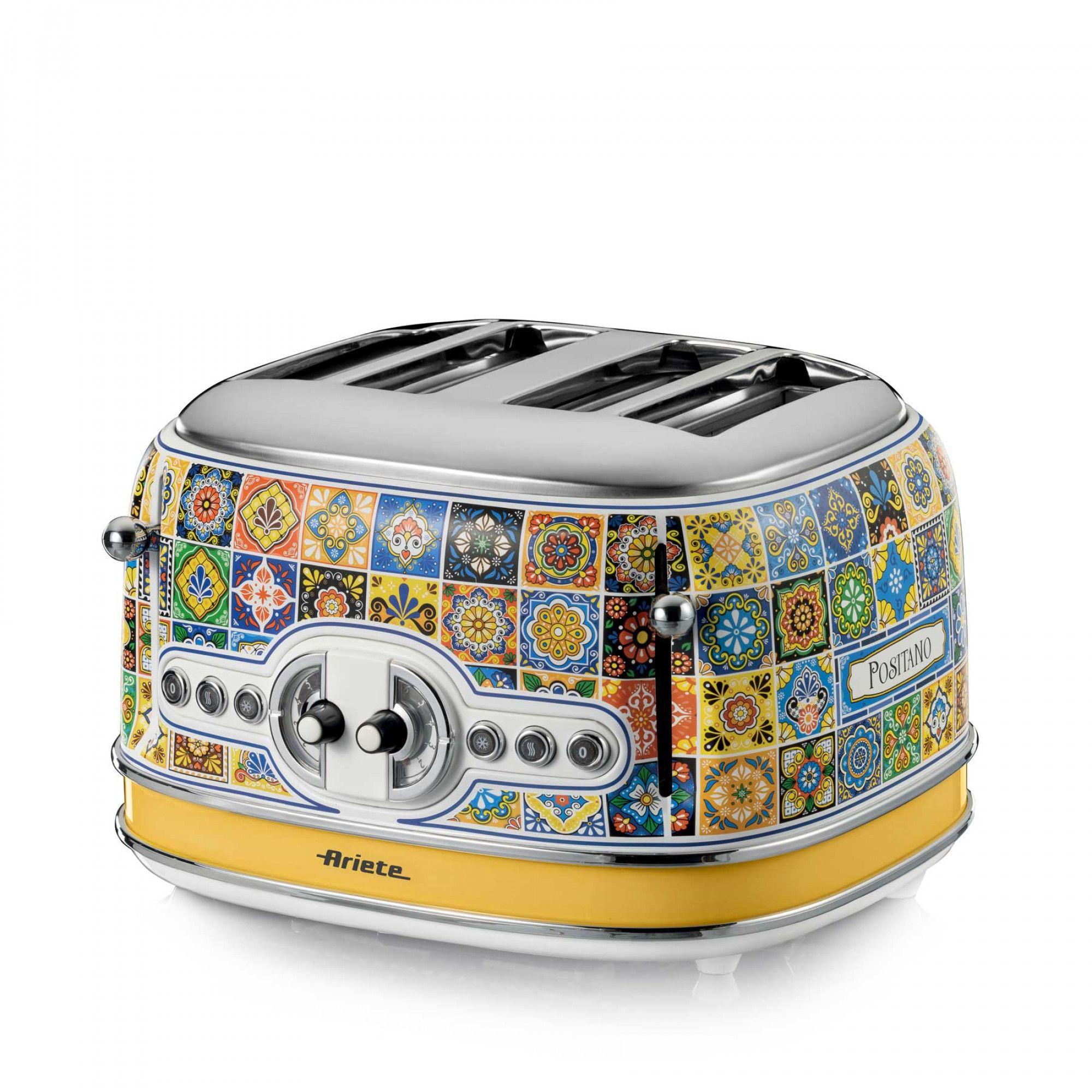 Torradeira ARIETE 0156PO (1630 W - Altura 20,5 cm - Azul e Amarelo)