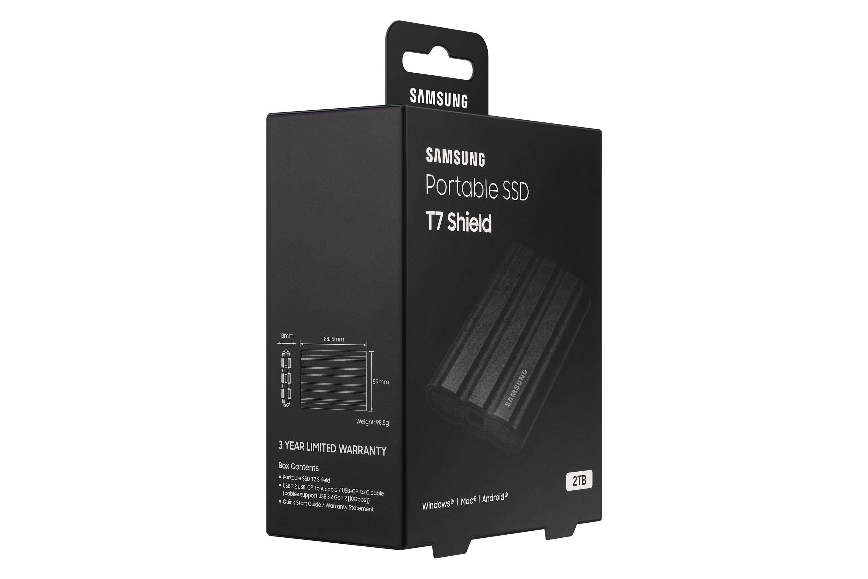 SSD SAMSUNG T7 Shield (2 TB - 2.5" - USB 3.2 - Preto), miniatura 7
