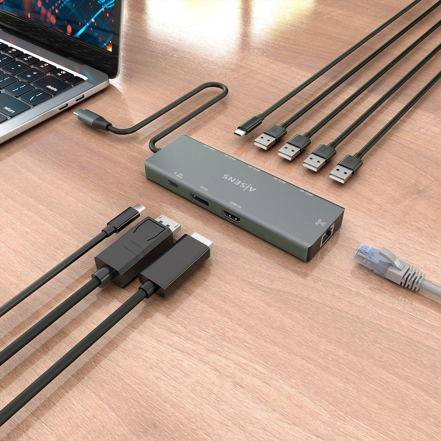 Base de Ligação USB-C AISENS ASUC-9P051-GR (0,2 m - Cinzento), miniatura 5