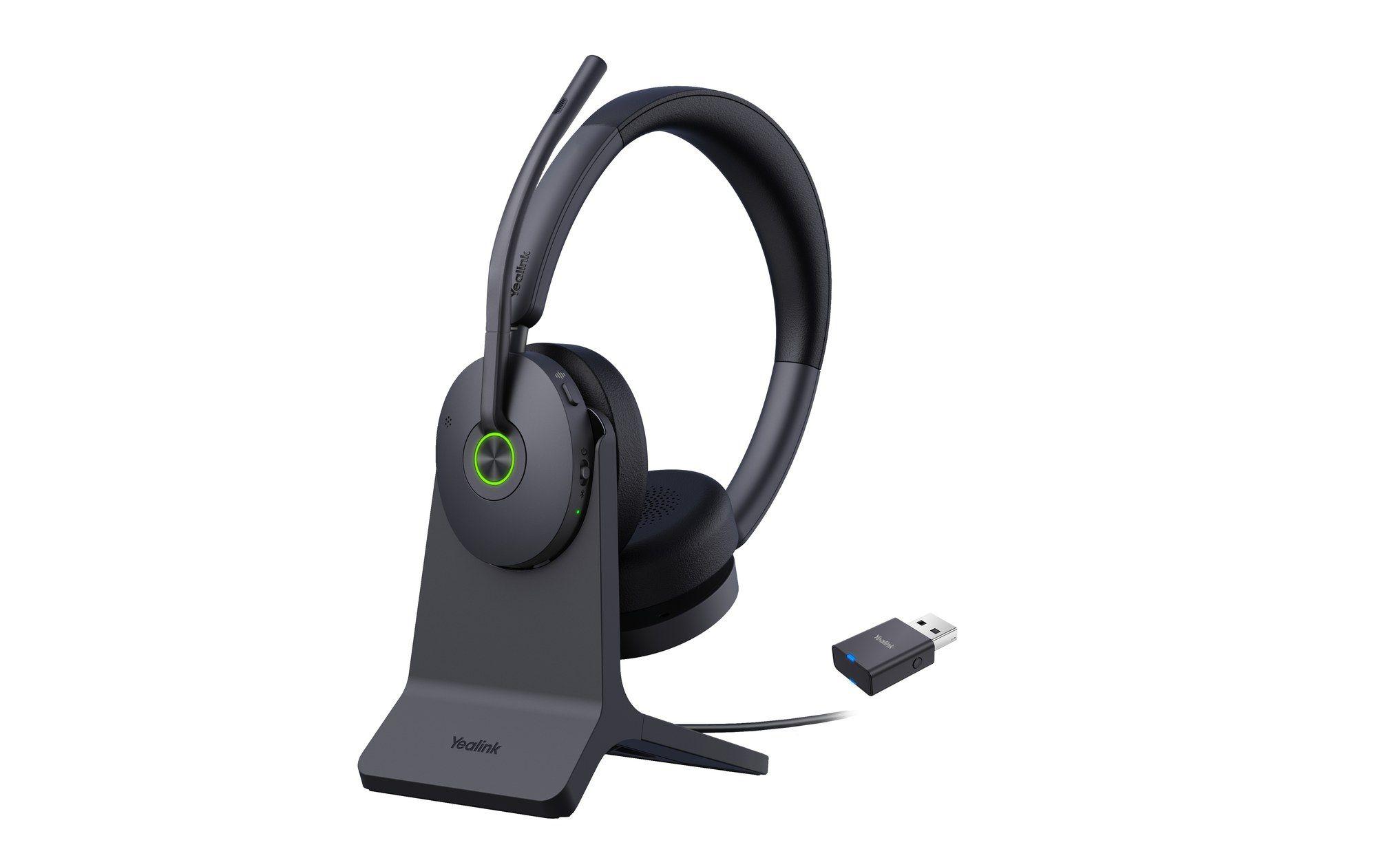 Headset YEALINK WH68 Hybrid (Binaural - Com fios e sem fios - Supra-aural - Preto)