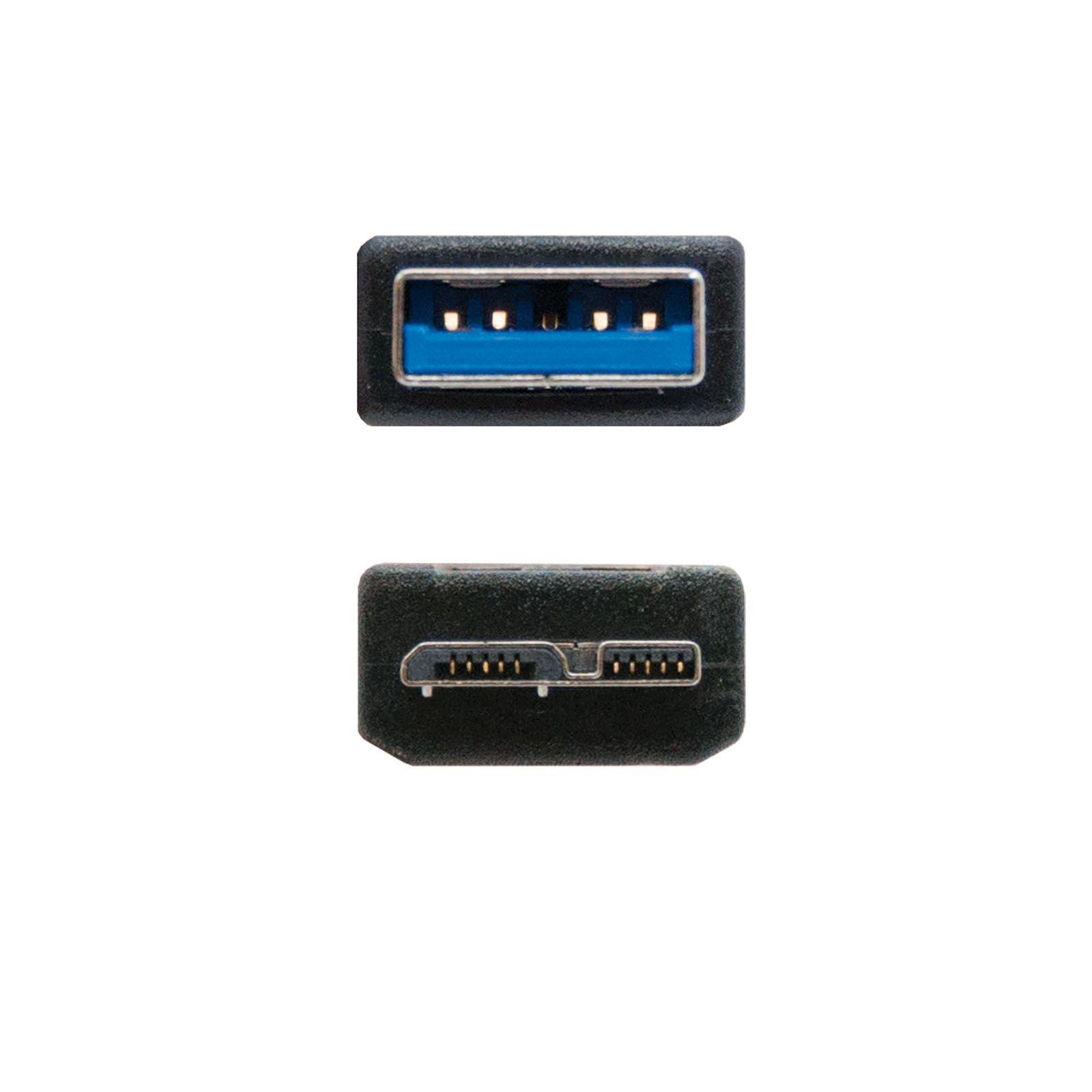 Cabo USB NANOCABLE 10.01.1101-BK (1 m - Micro-USB B - USB A - Preto) — miniatura 3
