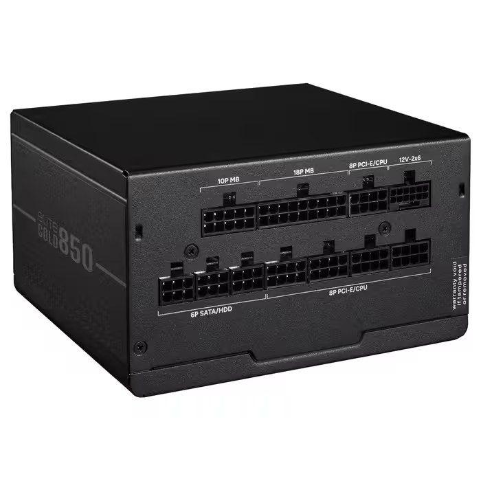Fonte de Alimentação COOLER MASTER Elite Gold 850W (850 W - 80 PLUS Gold - Totalmente modular - Preto), miniatura 2