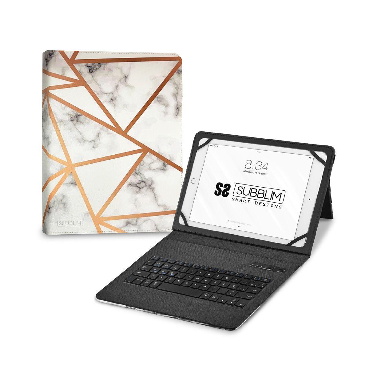 Teclado SUBBLIM SUBKT5-BTTW10 (Espanhol - Bluetooth - Bluetooth 5.2 - Mármore Branco)