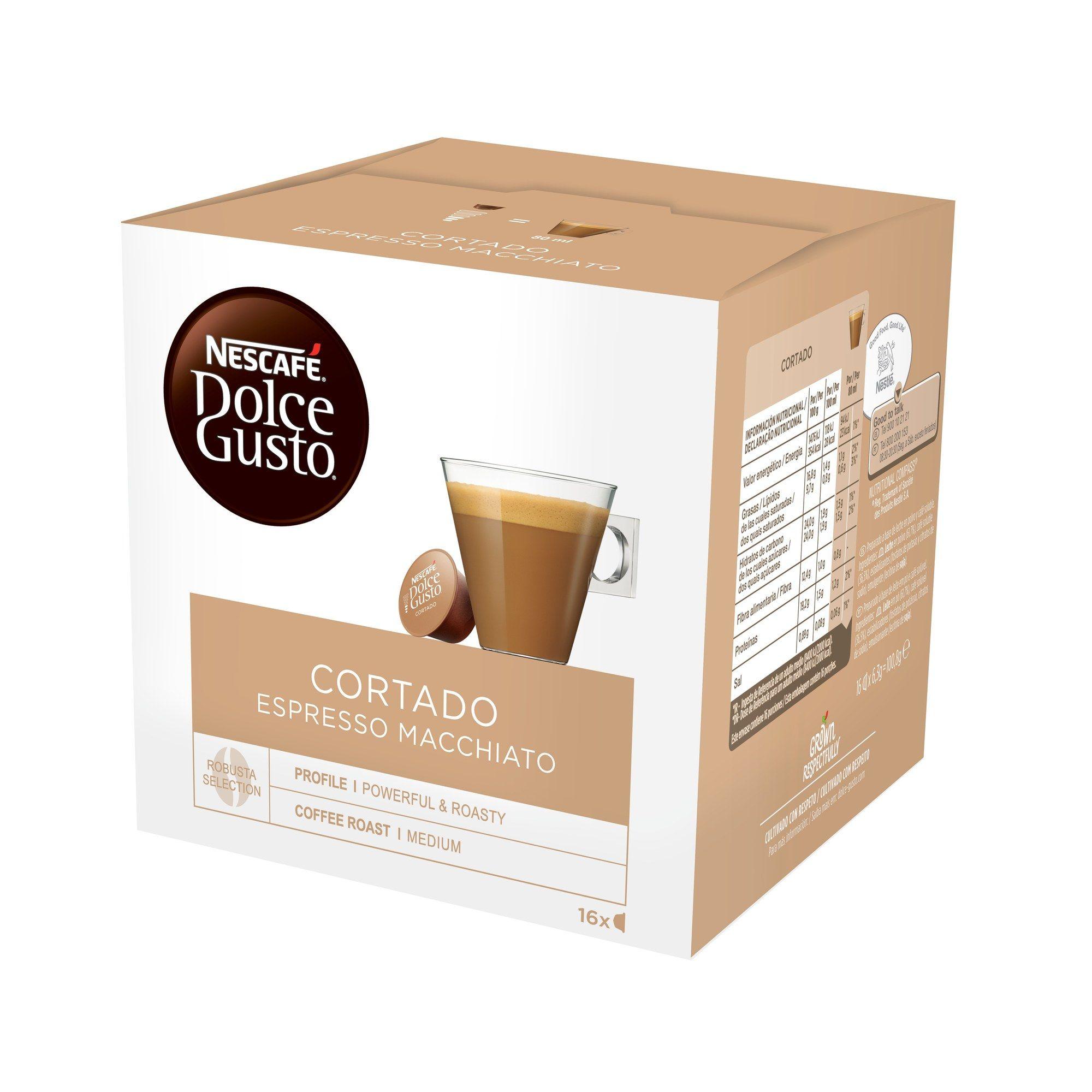 Cápsulas de Café NESCAFÉ Dolce Gusto Espresso Macchiato (Altura 12 cm - Castanho)