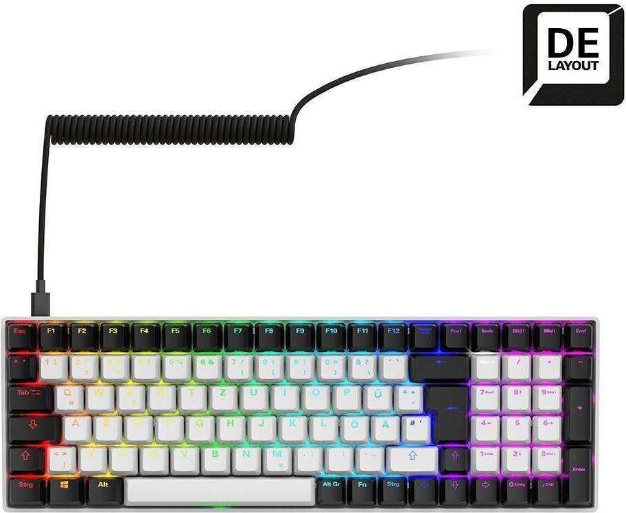 Teclado SHARKOON SKILLER SGK50 S2 (Alemão - Gateron Yellow - RF Wireless - Branco)