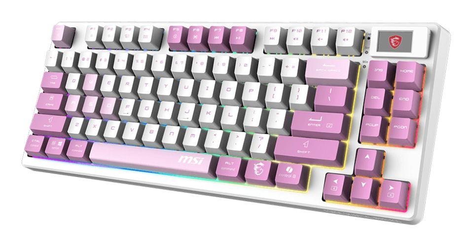 Teclado MSI FORGE GK600 TKL Wireless (Espanhol - Kailh Low-Profile White - USB + Bluetooth - Violeta) — miniatura 3
