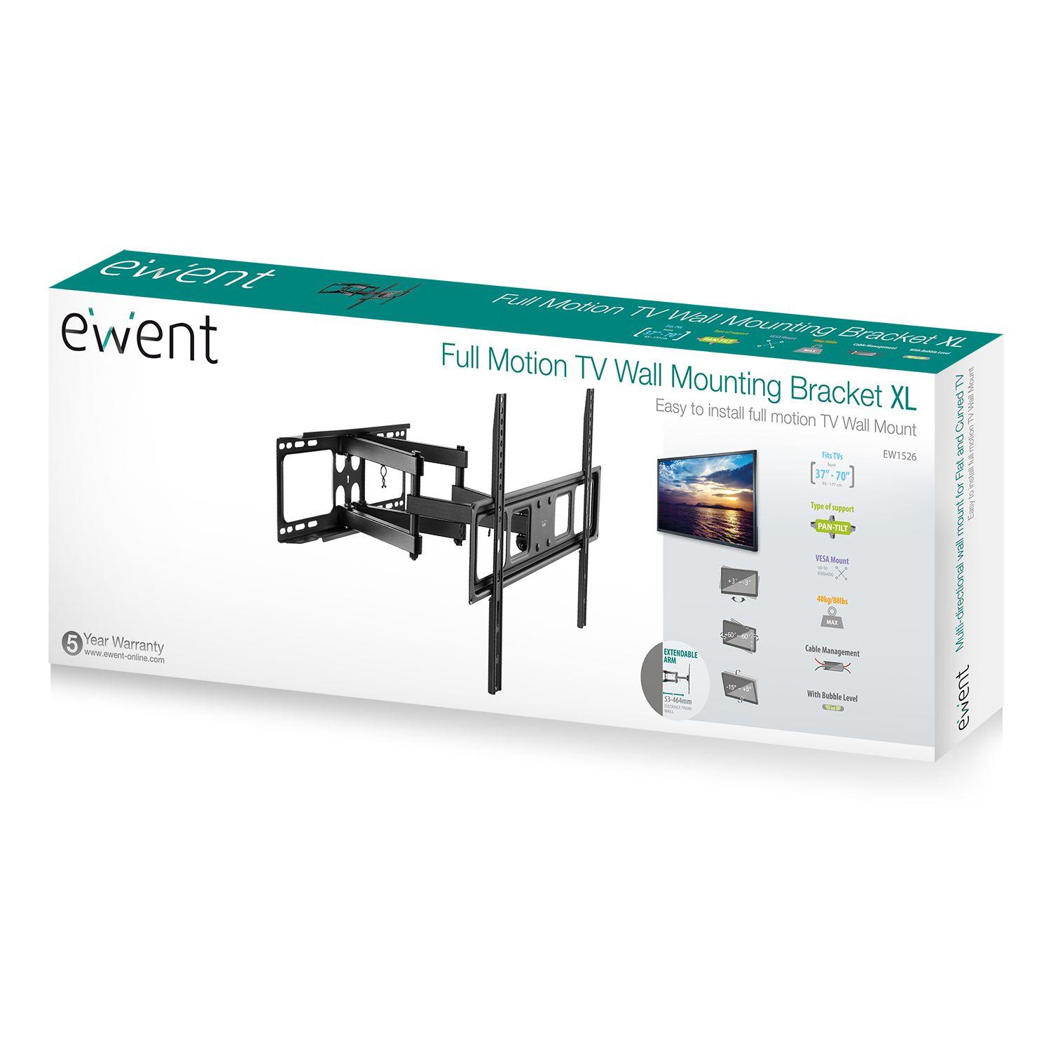 Suporte de Parede para TV EWENT EW1526 (37-70" - VESA 600x400 - Preto), miniatura 11