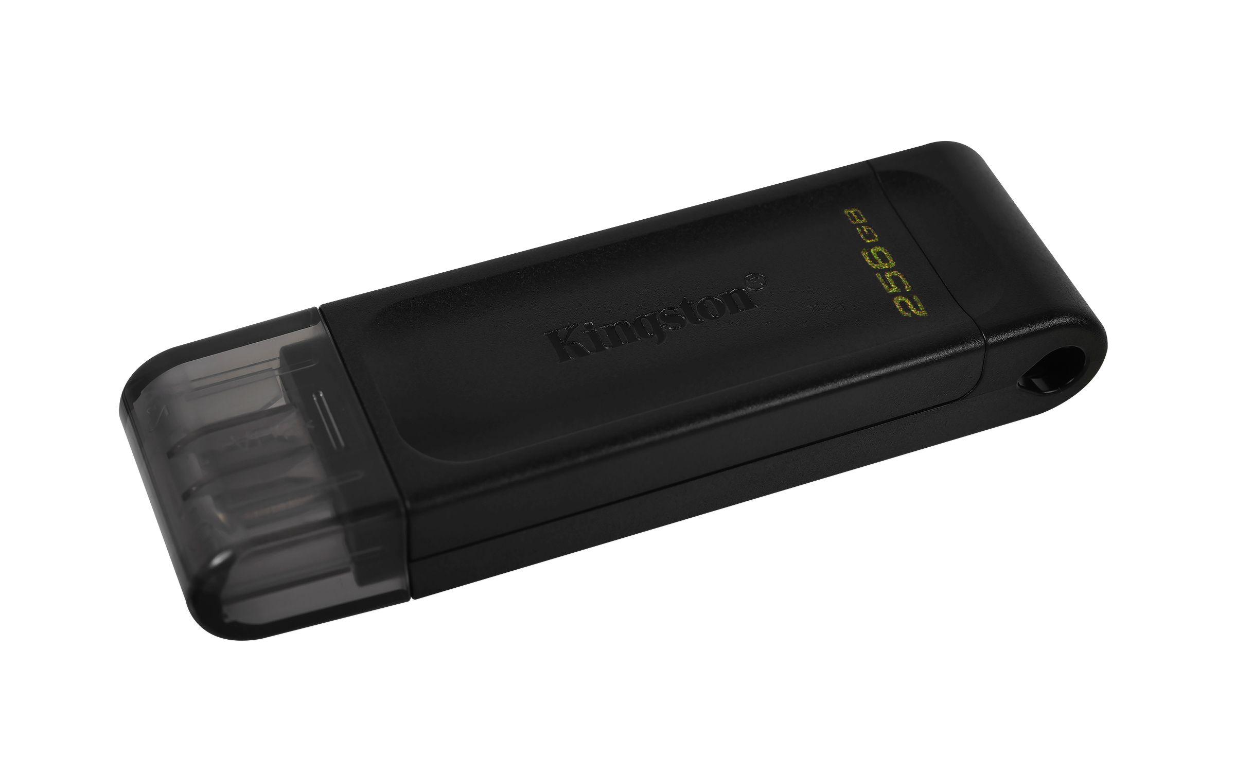 Pen USB KINGSTON DataTraveler 70 (USB Type-C - 3.2 Gen 1 - Tampa - Preto) — miniatura 2