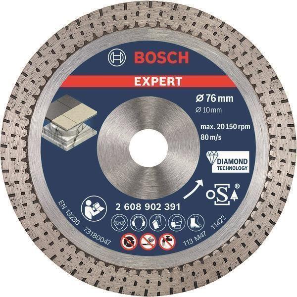 Disco de Corte Diamantado BOSCH EXPERT HardCeramic 2608902391 (76 mm - furo 22,23 mm - espessura 1,9 mm)