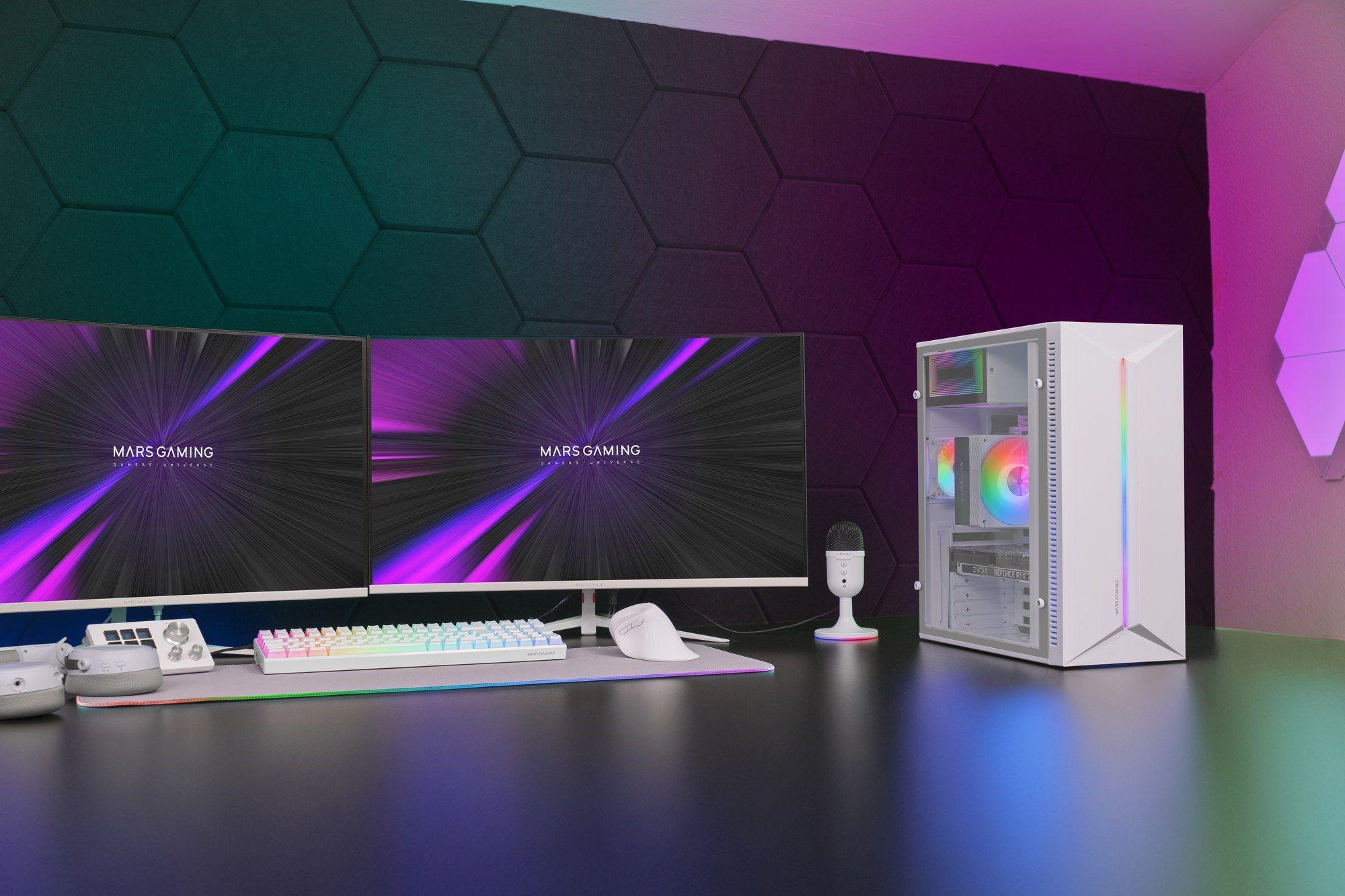 Caixa ATX MARS GAMING MCBLAZEW (ATX, Micro ATX, Mini-ITX - Semitorre - Vidro temperado - Branco) — miniatura 10