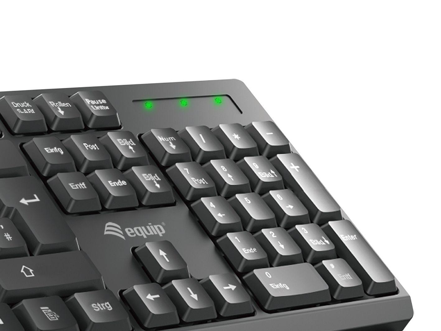Conjunto Teclado e Rato Sem Fios EQUIP 245222 (Português - Tamanho completo - RF Wireless - Preto) — miniatura 5