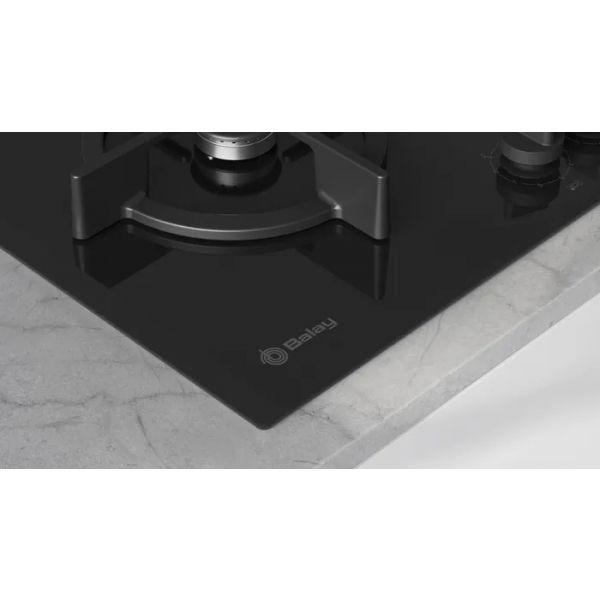 Placa a Gás Encastre BALAY 3ETG676RB (5 zonas - Vidro temperado - Rotativo - Preto), miniatura 3