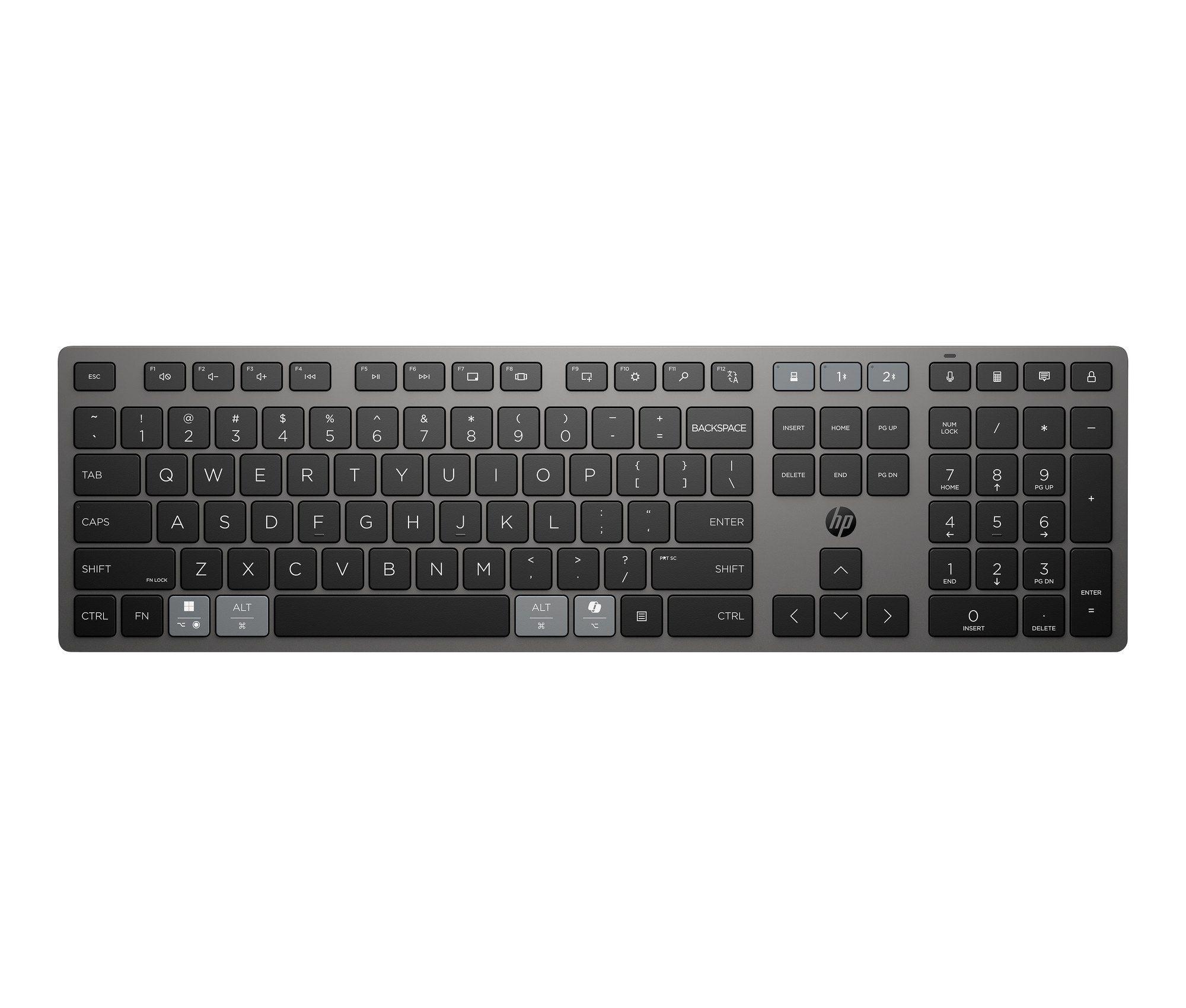 Teclado HP 720 (ES - Tamanho completo - USB + Bluetooth - Preto)