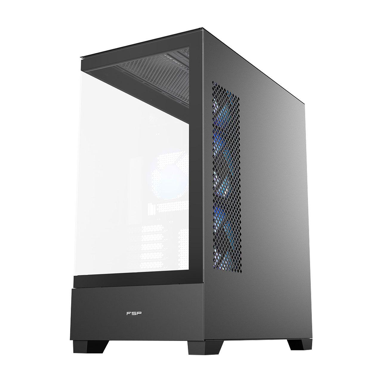 Caixa de Computador ATX FSP M370-BA (ATX, Micro ATX, Mini-ITX, BTF - Midi Tower - SPCC, Vidro - Preto) — miniatura 3