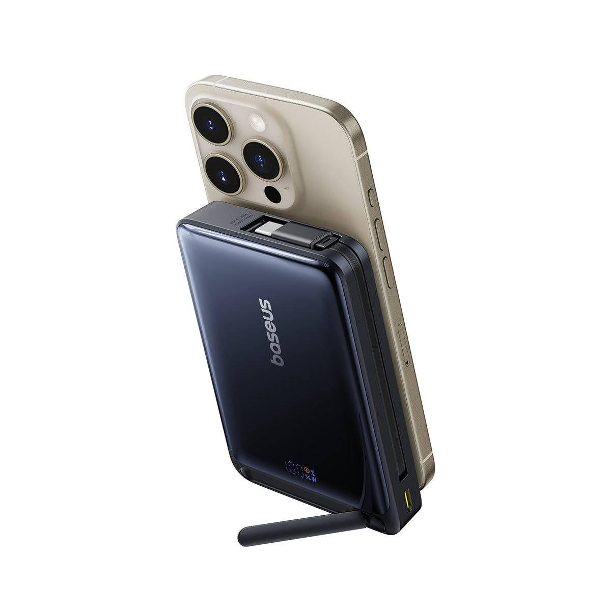Bateria Externa Magnética BASEUS Nomos (10000 mAh - USB Type-C - Preto) — miniatura 6