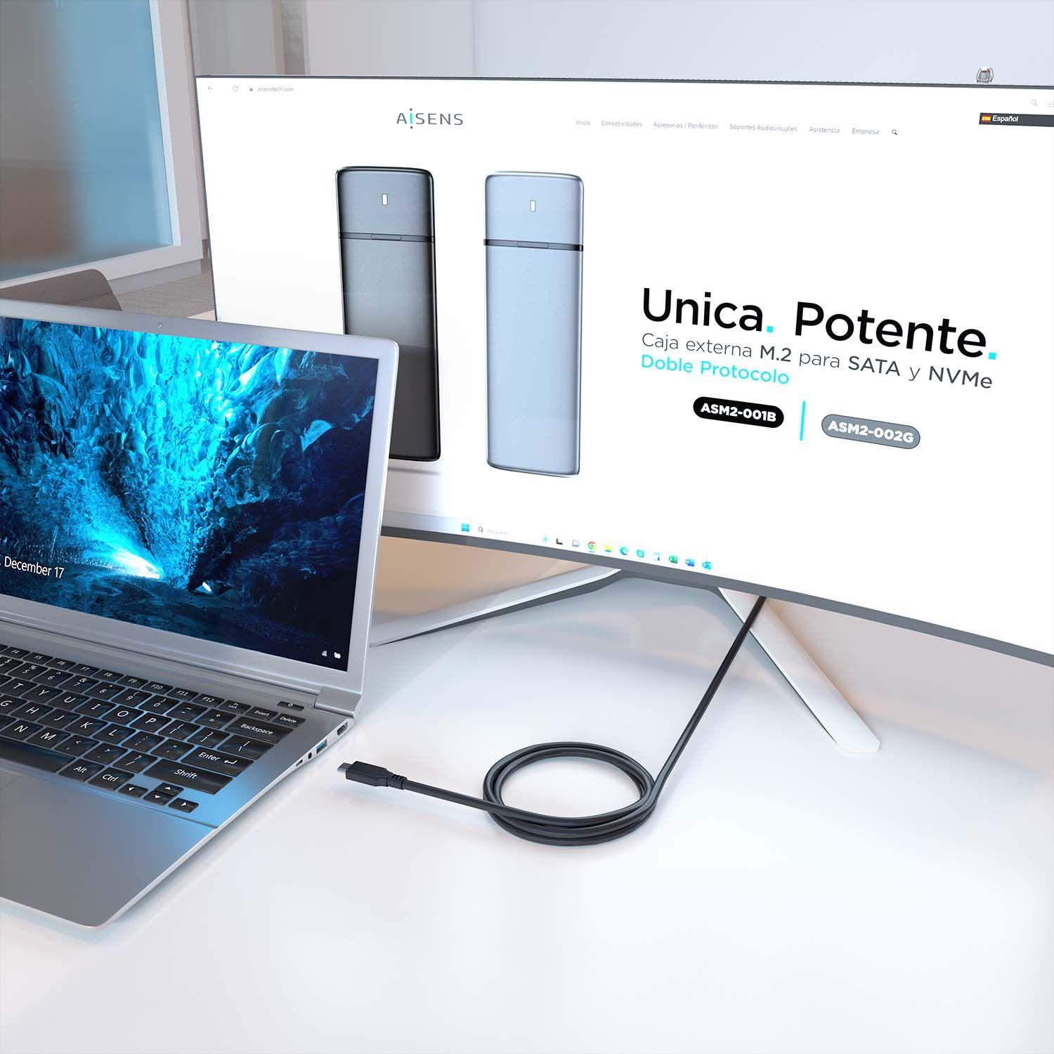 Cabo USB-C AISENS A107-0874 (3 m - USB C - Preto) — miniatura 4