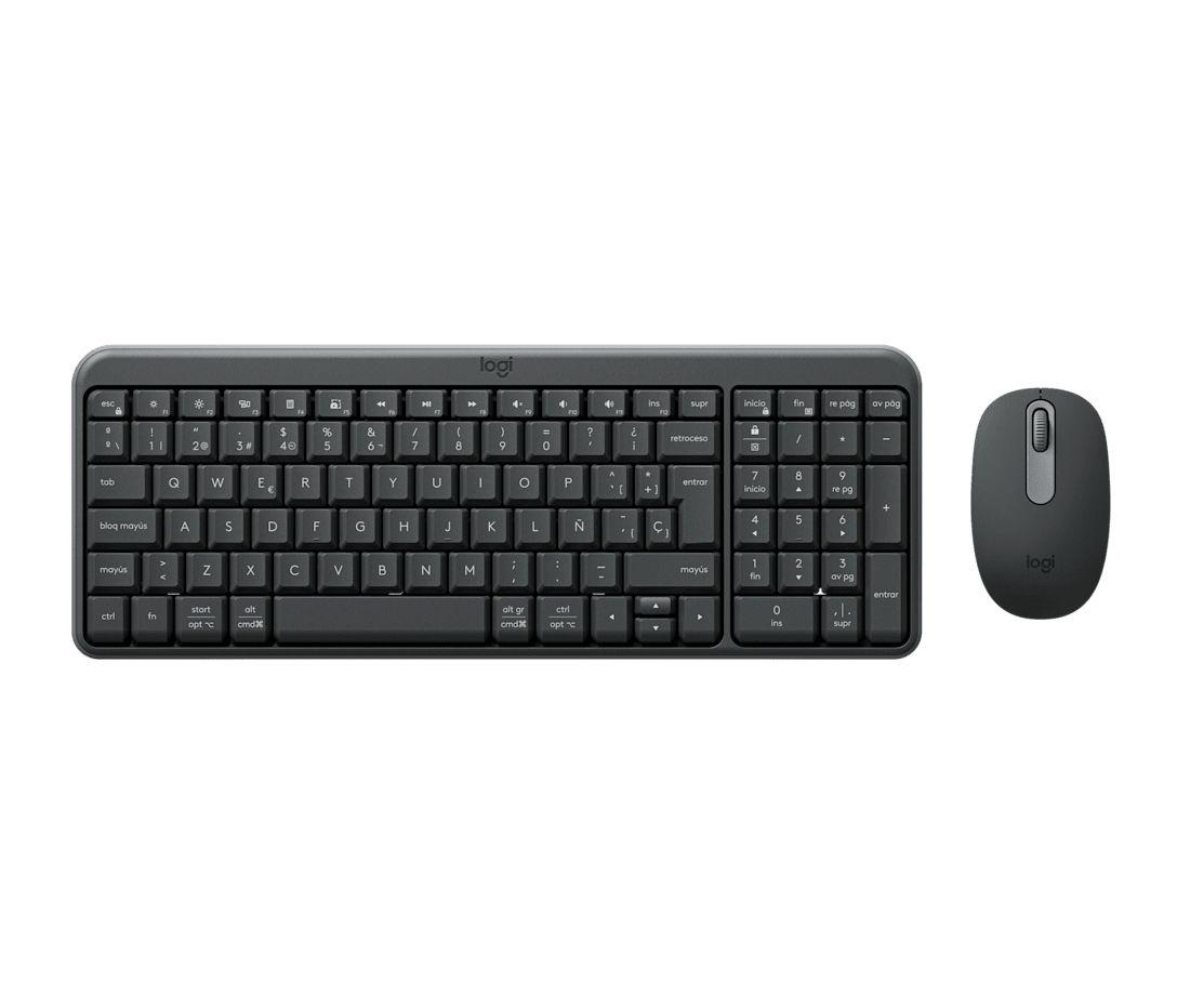 Teclado e Rato LOGITECH MK250 (Espanhol - Em linha reta - RF Wireless+Bluetooth - Grafite)